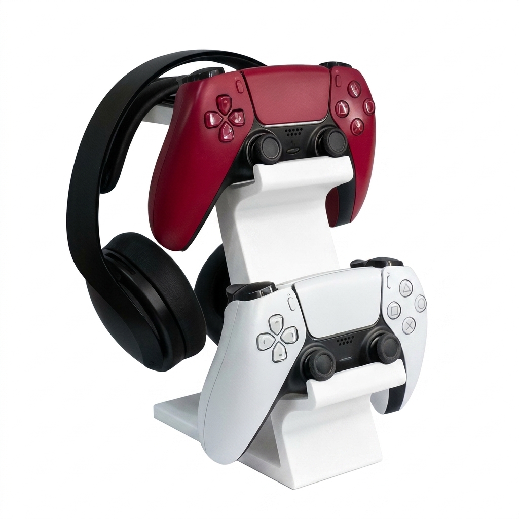 Headphone Stand Desk - 3D Printed Game Controller Headphone Integrated