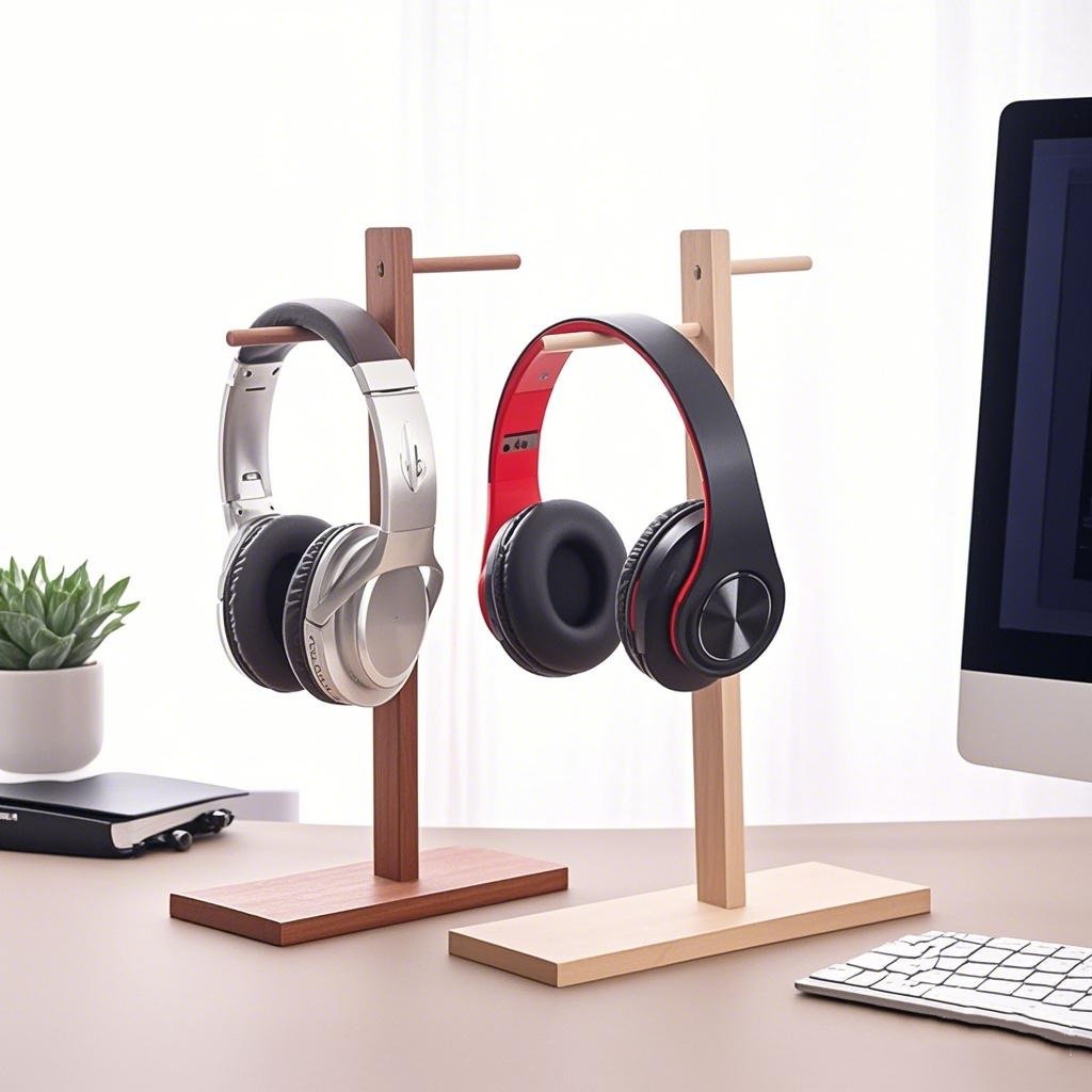 Wood Headphone Stand Earphone  - Headphone Stand Desk ulasan dan harga