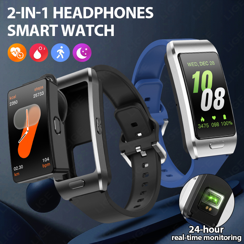 LIGE New Smart Watch Earbuds T - Wireless Earbuds Tws ulasan dan harga