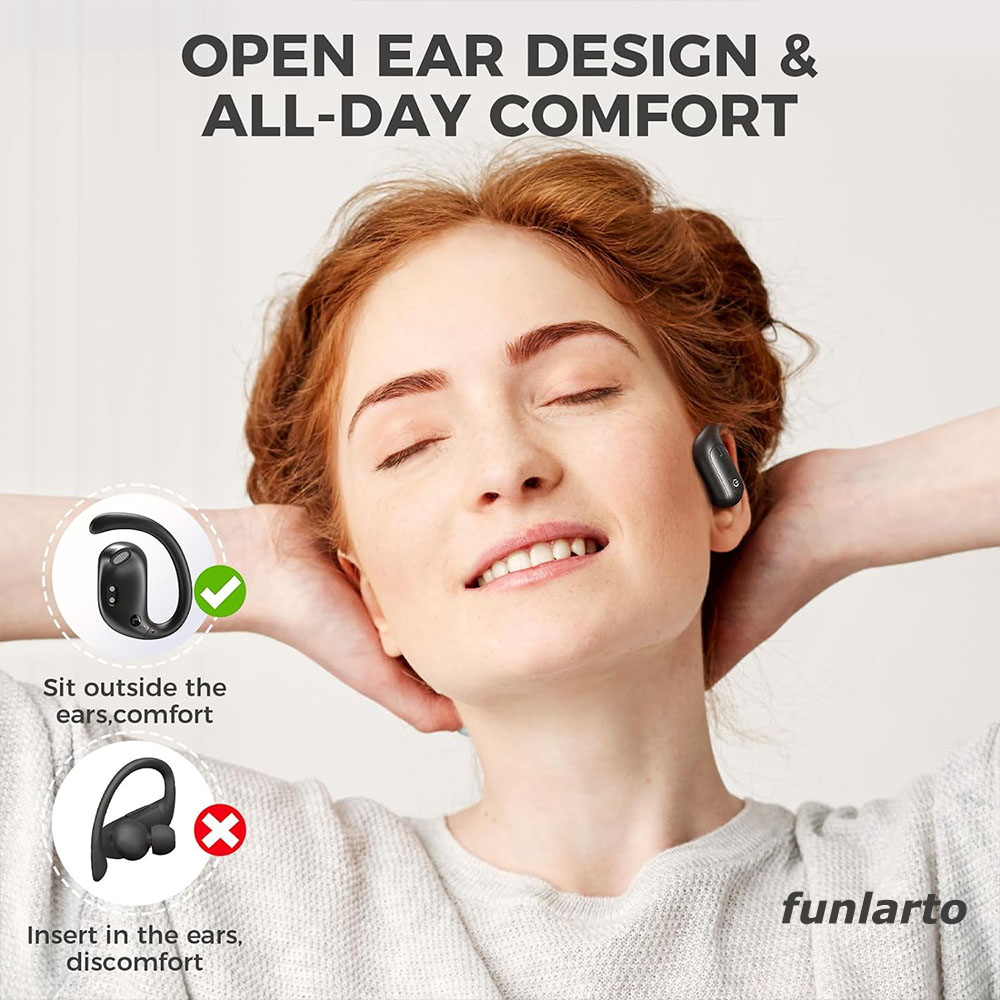 Open-Ear Wireless Running Head - Sports Earphone Hook ulasan dan harga